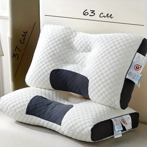 Ортопедична подушка Casual 63×37 см, середня жорсткість, холофайбер, анатомічна підтримка шиї, білий - фото 10