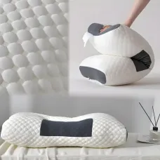 Ортопедическая подушка Casual 63×37 см, средняя жесткость, холлофайбер, анатомическая поддержка шеи, белый