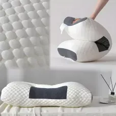 Ортопедична подушка Casual 63×37 см, середня жорсткість, холофайбер, анатомічна підтримка шиї, білий