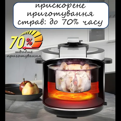 Мультиварка-скороварка Sokany SK-07055, 7 л, 15 програм, 1000 Вт, антипригарна чаша, підігрівання, таймер - фото 6
