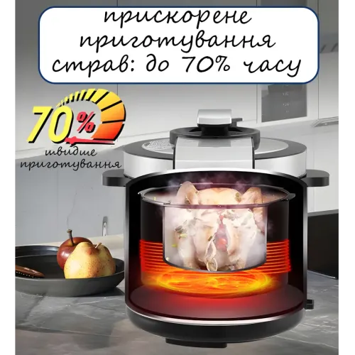 Мультиварка-скороварка Sokany SK-07055, 7 л, 15 програм, 1000 Вт, антипригарна чаша, підігрівання, таймер - фото 10
