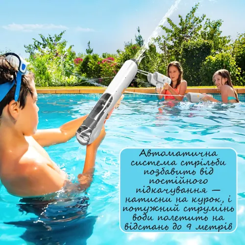Акумуляторний водяний бластер Shark MK CY-069, електричний, 350 мл, автонабір води, дальність до 9 м - фото 5