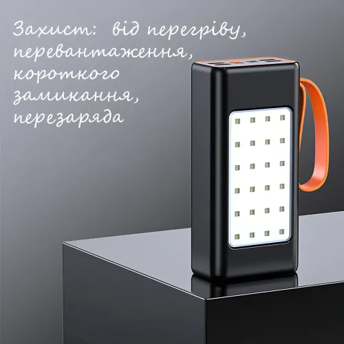 Hoco JA88A Power Bank 100000mAh, павербанк зі швидким заряджанням PD66W+QC3.0, ліхтариком і 4 USB-портами - фото 5