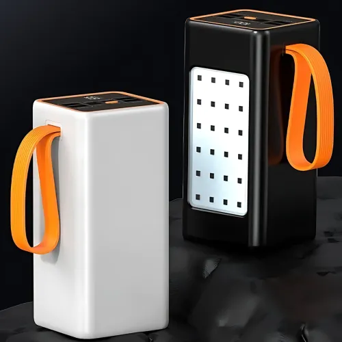 Hoco JA88A Power Bank 100000mAh, павербанк зі швидким заряджанням PD66W+QC3.0, ліхтариком і 4 USB-портами Білий - фото 2