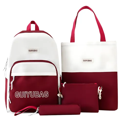 Набір 4 в 1 шкільний рюкзак GUIYUBAG MFG-2-613, рюкзак + сумка + клатч + пенал Червоний - фото 2