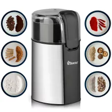 Кавомолка електрична Domotec MS 7123 280W, ножова, місткість 60 г, сталь, 16 х 9 см