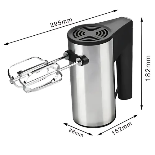 Миксер Domotec MS-6629A, 800 Вт, 5 скоростей + Турбо, венчики и крюки для теста, ручной с подставкой - фото 8