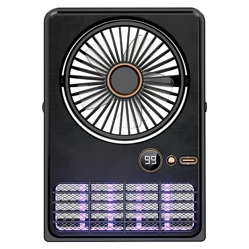 Портативний вентилятор-лампа від комарів Fan AND XL-1414 2-в-1, 6000 мА·год, LED-підсвітка, 5 швидкостей, чорний - фото 2