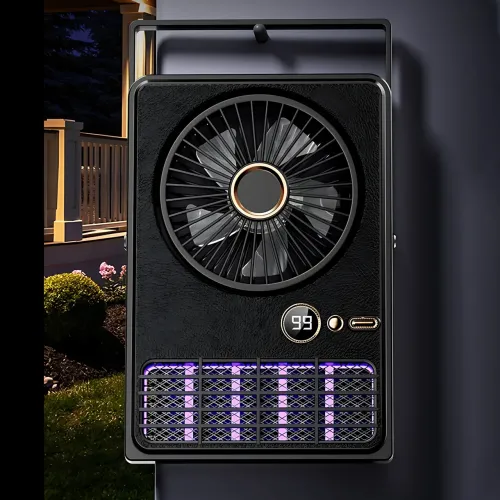 Портативний вентилятор-лампа від комарів Fan AND XL-1414 2-в-1, 6000 мА·год, LED-підсвітка, 5 швидкостей, чорний - фото 7