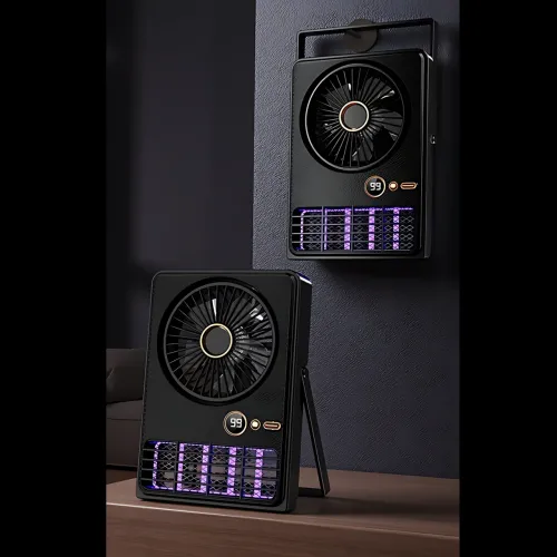Портативний вентилятор-лампа від комарів Fan AND XL-1414 2-в-1, 6000 мА·год, LED-підсвітка, 5 швидкостей, чорний - фото 8