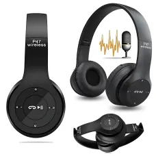 Бездротові Bluetooth-навушники MDR P47 з мікрофоном, шумозаглушенням, FM-радіо, microSD, складана конструкція