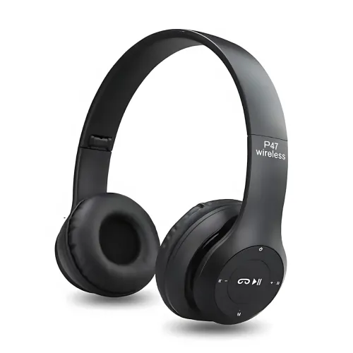 Бездротові Bluetooth-навушники MDR P47 з мікрофоном, шумозаглушенням, FM-радіо, microSD, складана конструкція - фото 2