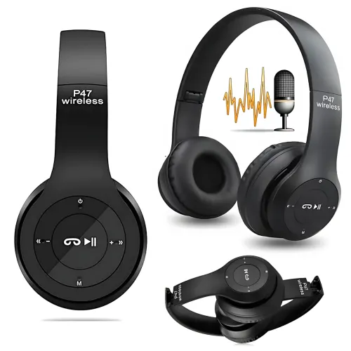 Бездротові Bluetooth-навушники MDR P47 з мікрофоном, шумозаглушенням, FM-радіо, microSD, складана конструкція
