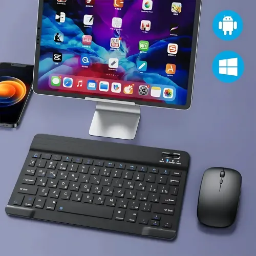 Беспроводная клавиатура и мышь 9212-BT Bluetooth, аккумуляторная клавиатура 79 клавиш + оптическая мышь - фото 8