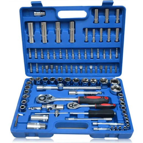 Набір головок ZHONGXIN 94 предмети 1/4 і 1/2 DR, Torx, хром-ванадій, тріскачки, біти, свічкові головки, синій - фото 2