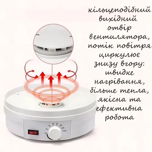 Електросушарка для овочів і фруктів MAXTOP MP-5077, дегідратор 1000 Вт, 5 секцій, 35-70 °C, з вентилятором - фото 7