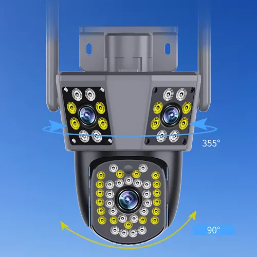 Вулична Wi-Fi IP-камера 3-Lens IPC360, 3 об'єктиви, кольорове нічне бачення, двосторонній звук, IP66, WiFi+RJ45 - фото 6