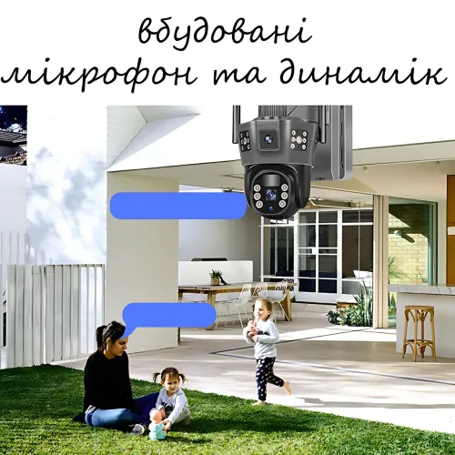 Поворотна 4G-камера відеоспостереження з 3 лінзами SD 35-4G, від сонячної панелі, 5 Мп, з акб 10 000 мА·год - фото 5