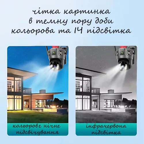 Поворотна 4G-камера відеоспостереження з 3 лінзами SD 35-4G, від сонячної панелі, 5 Мп, з акб 10 000 мА·год - фото 8