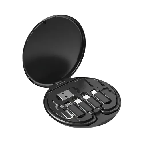 Універсальний набір адаптерів і кабелів 6-в-1: Type-C, Lightning, Micro USB, USB, тримач для телефона - фото 3