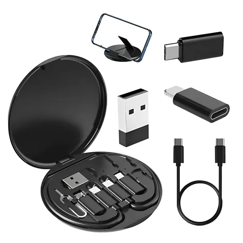 Універсальний набір адаптерів і кабелів 6-в-1: Type-C, Lightning, Micro USB, USB, тримач для телефона - фото 5