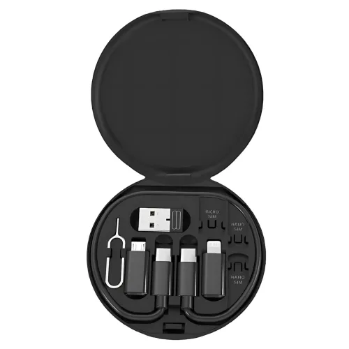Універсальний набір адаптерів і кабелів 6-в-1: Type-C, Lightning, Micro USB, USB, тримач для телефона - фото 2