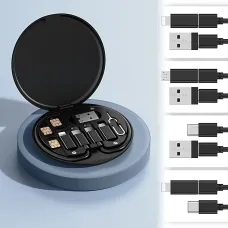 Універсальний набір адаптерів і кабелів 6-в-1: Type-C, Lightning, Micro USB, USB, тримач для телефона