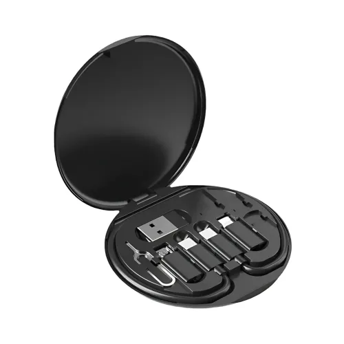 Універсальний набір адаптерів і кабелів 6-в-1: Type-C, Lightning, Micro USB, USB, тримач для телефона - фото 3