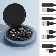Універсальний набір адаптерів і кабелів 6-в-1: Type-C, Lightning, Micro USB, USB, тримач для телефона