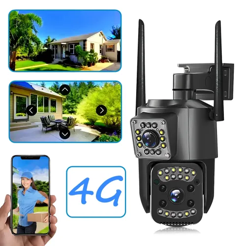 Вулична IP-камера відеоспостереження SC03 V380pro, 4G SIM, Wi-Fi, поворотна 360°, датчик руху, дуплекс