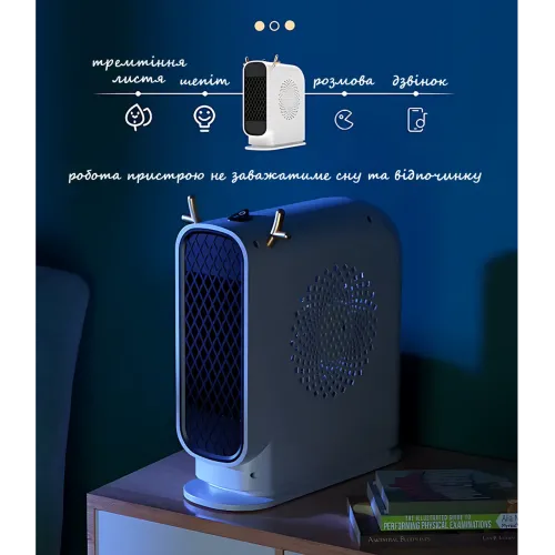 Портативний настільний мініобогрівач Antler Design 500 Вт, до 20 м2, від мережі 220 V, із захистом від перегрівання - фото 6
