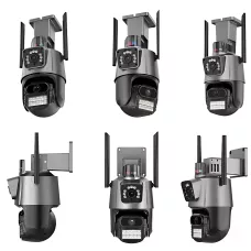 Wi-Fi IP камера P11, 3+3 Мп, PTZ, двойной объектив, ночное видение, сигнализация, автоотслеживание, IP66, SD