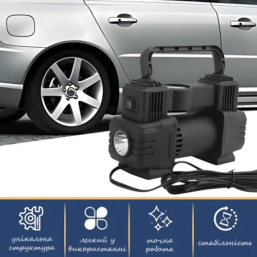 Автомобільний компресор Air Pump AND XL-1025, 12 В, 150 PSI, LED-ліхтар, манометр - фото 6