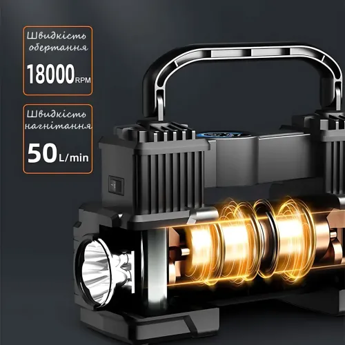 Автомобільний компресор Air Pump AND XL-1025, 12 В, 150 PSI, LED-ліхтар, манометр - фото 10