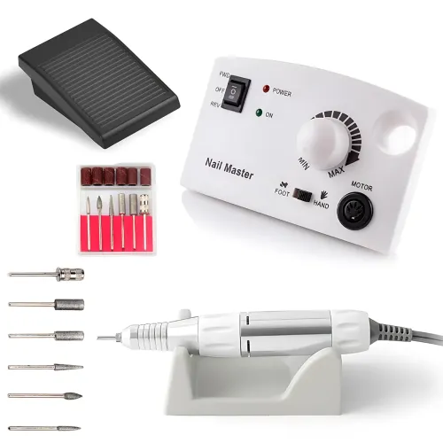 Фрезер для манікюру та педикюру Nail Master DM-211 (ZS-602) 30 000 об./хв, 30 Вт, педаль, реверс, набір насадок