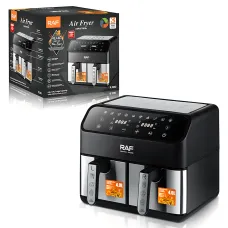 Професійний аерогриль-фритюр RAF R.5292 Air Fryer, подвійна антипригарна чаша 4+4 л, 2000 Вт