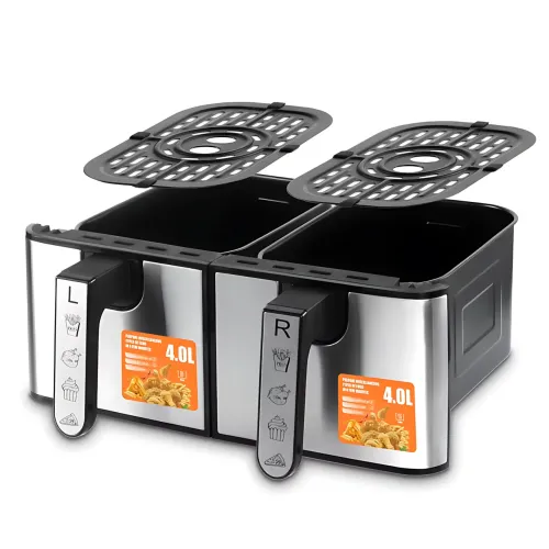 Професійний аерогриль-фритюр RAF R.5292 Air Fryer, подвійна антипригарна чаша 4+4 л, 2000 Вт - фото 5