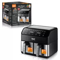 Професійний аерогриль-фритюр RAF R.5292 Air Fryer, подвійна антипригарна чаша 4+4 л, 2000 Вт