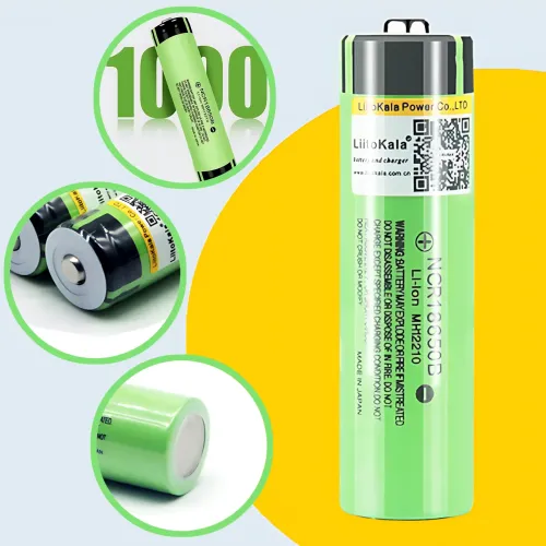 Акумулятор LitoKalo 18650 3400 мАг 3,7V, Li-Ion, перезаряджуваний, до 1000 циклів, 20A, захист від перевантаження