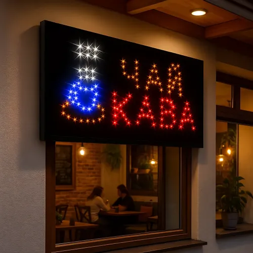 Вывеска LED «КАВА ЧАЙ», светодиодное табло, питание 220V, 48×25 см