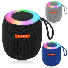 Портативна Bluetooth-колонка UKC SH-309, 5 Вт, 800 мА·год, RGB LED-підсвітка, TWS, FM, USB/TF/AUX, Type-C
