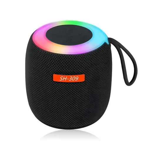Портативная Bluetooth колонка UKC SH-309, 5 Вт, 800 мА·ч, RGB LED-подсветка, TWS, FM, USB/TF/AUX, Type-C Синий - фото 2