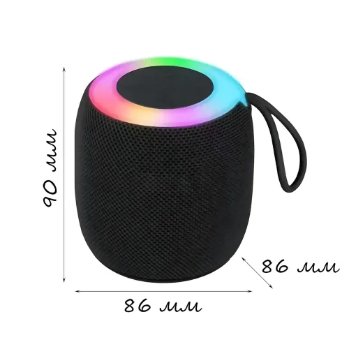 Портативная Bluetooth колонка UKC SH-309, 5 Вт, 800 мА·ч, RGB LED-подсветка, TWS, FM, USB/TF/AUX, Type-C Серебристый - фото 10
