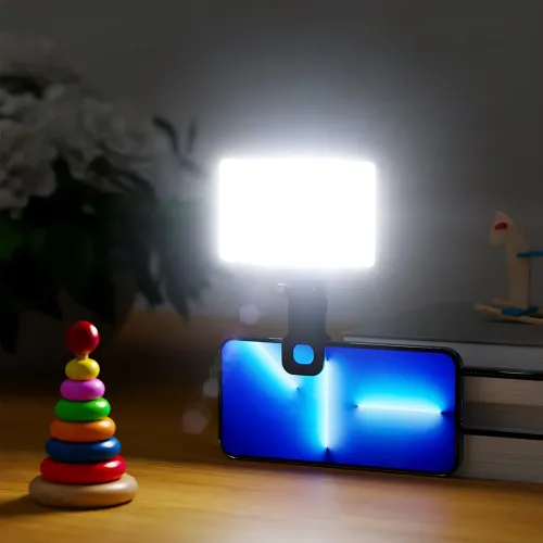 Світло блогера AND 5265 на прищіпці, RGB, 20 ефектів, 3000 мА·год, Type-C, 120 LED, CRI95+, відеосвіт для селфі - фото 9