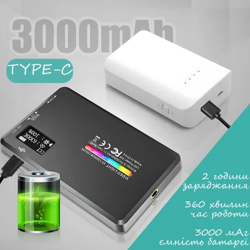 Свет блогера AND 5265 на прищепке, RGB, 20 эффектов, 3000 мАч, Type-C, 120 LED, CRI95+, видеосвет для селфи - фото 4