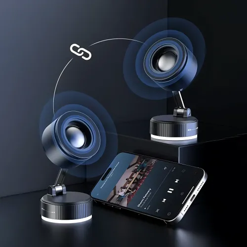 Магнитный держатель для смартфона A01 с беспроводной зарядкой 10W и встроенной Bluetooth колонкой 3Вт, USB-C, аккумулятор, черный - фото 19