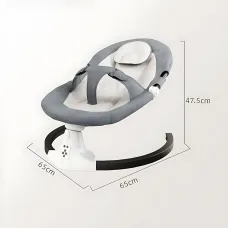Дитяча колиска-гойдалка електрична WX-088, з музикою, Bluetooth, регулюванням спинки, таймером і москітною сіткою, пультом, сірий