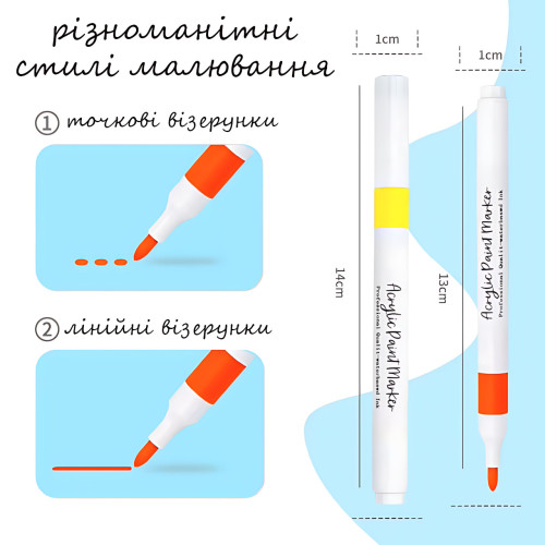 Набор акриловых маркеров Acril, перманентные быстросохнущие художественные маркеры на водной основе для рисования, в кейсе 60 - фото 5