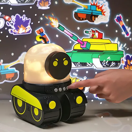 Проєктор-нічник музичний LED «Робот» Droid WH-E03, Bluetooth, 6 трафаретів, акумулятор 1200 мА·год, нічник-проєктор - фото 4