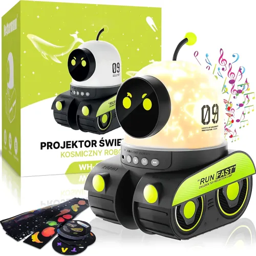 Проєктор-нічник музичний LED «Робот» Droid WH-E03, Bluetooth, 6 трафаретів, акумулятор 1200 мА·год, нічник-проєктор - фото 10